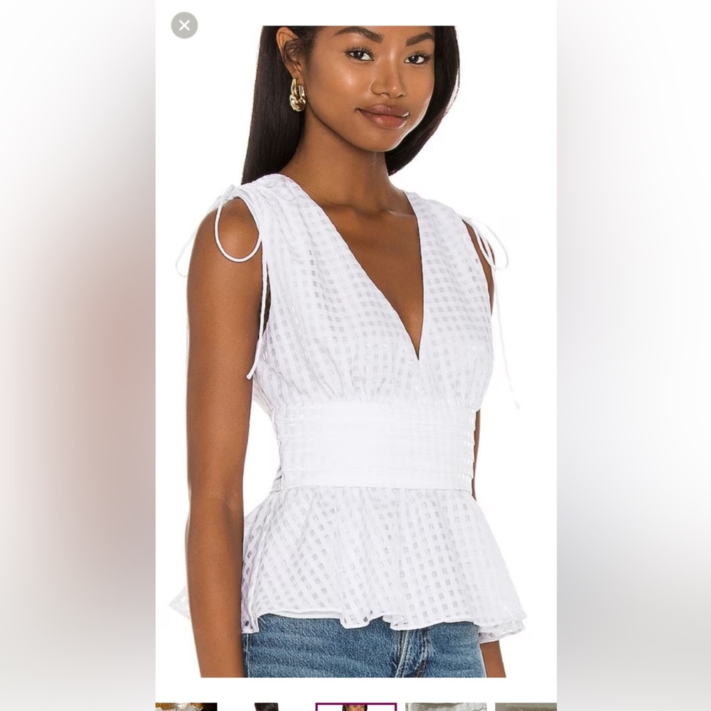 AMANDA UPRICHARD NEW YORK TOP WHITE SIZE XS